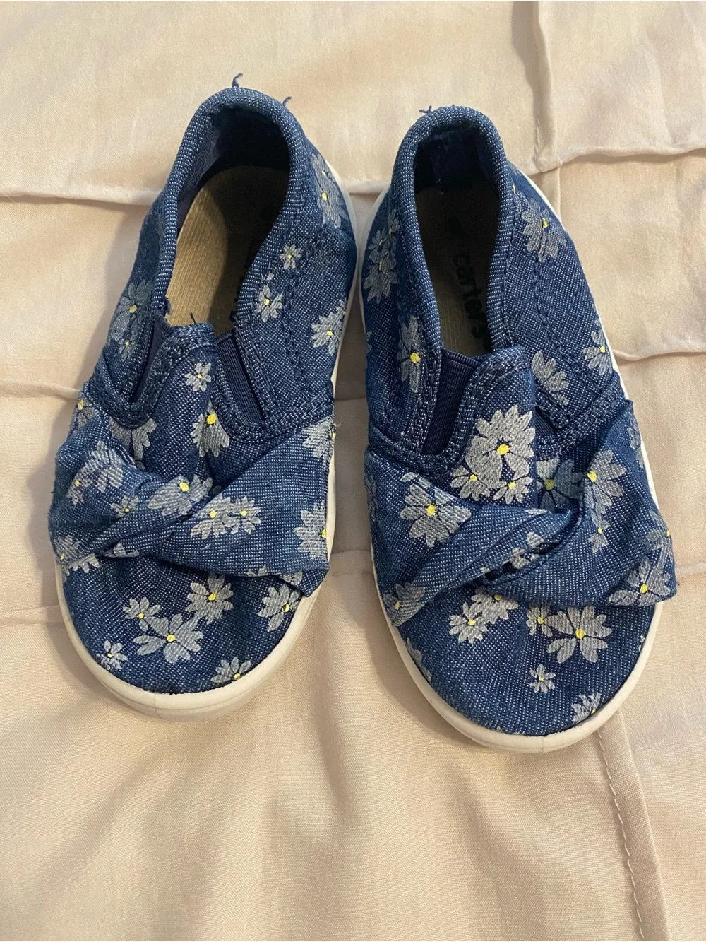 Carter's Navy Floral Knot Slip-On Sandals